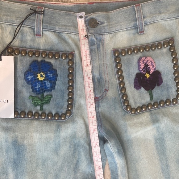 STUDDED GUCCI JEANS SZ 24 NWT - Picture 8 of 14